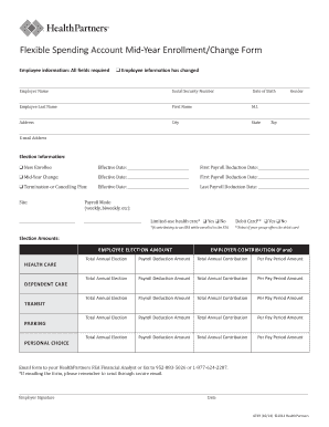 Flexible Spending Account Mid-Year Enrollment Form