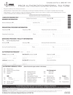 Prior Authorization Referral Fax Form