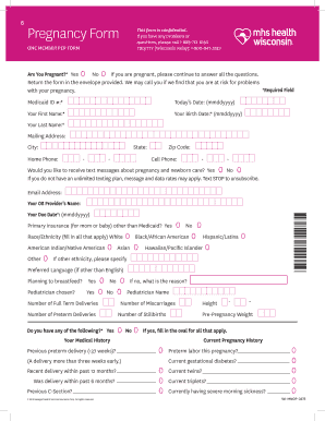 Pregnancy Health Form