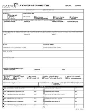 Engineering Change Form