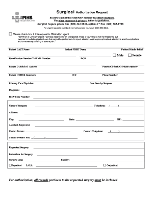 Surgical Authorization Request