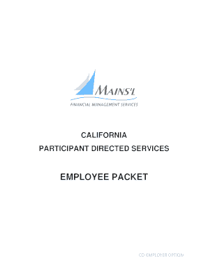 California Participant Directed Services Employee Packet