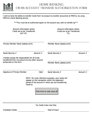 Cross-Account Transfer Authorization Form