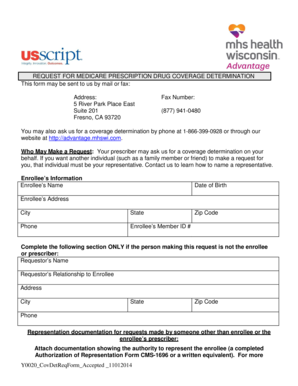 Medicare Prescription Drug Coverage Determination Request