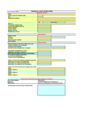 Individual Client Review Form