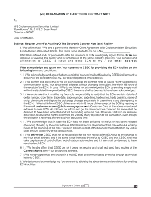 Electronic Contract Note Consent Form