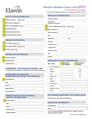 Merchant Validation Process Form