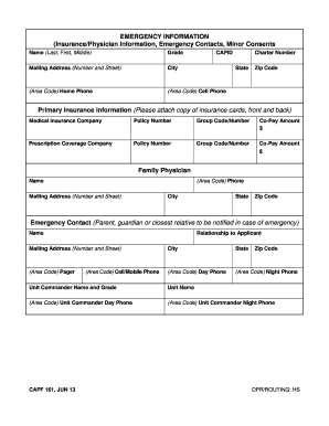 CAP Emergency Information Form