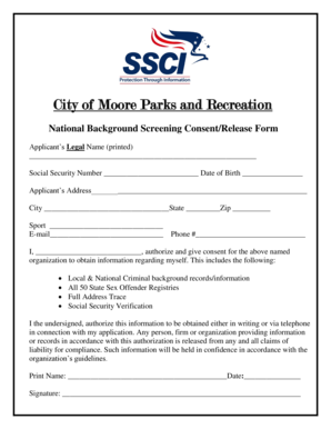 National Background Screening Consent Form