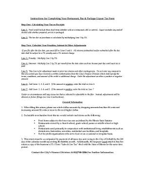 Restaurant Bar Package Liquor Tax Form