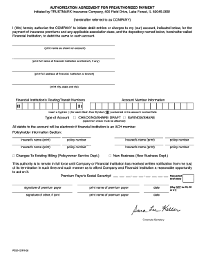 Authorization Agreement for Preauthorized Payment