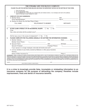 Trustmark Life Insurance Claim Form