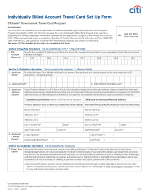 Department of Defense Travel Card Application Form