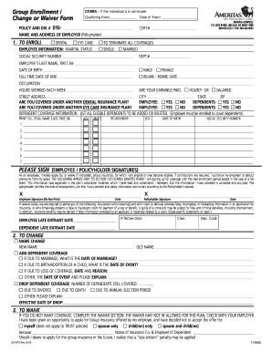 COBRA Group Enrollment Change or Waiver Form