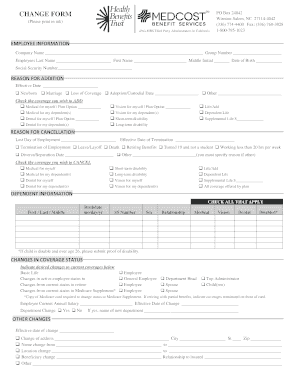 Employee Benefits Change Form