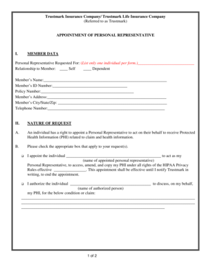 Trustmark Personal Representative Appointment Form