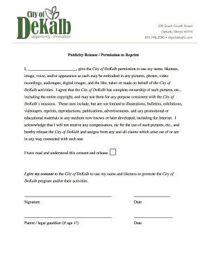 Publicity Release Permission Form