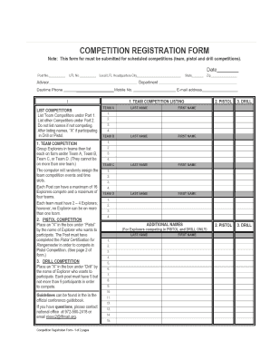 Competition Registration Form for Law Enforcement Events