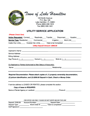 Utility Service Application