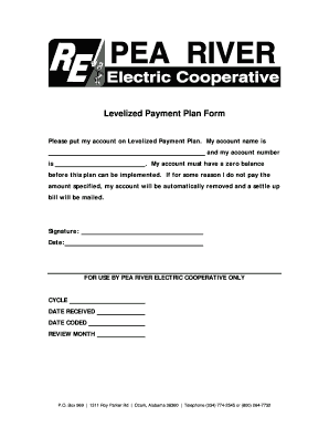 Levelized Payment Plan Form