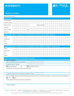 Maternity Medical Statement