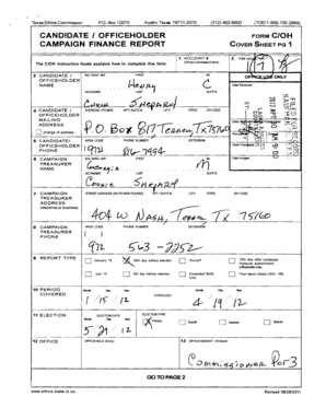 Texas Ethics Commission Campaign Finance Report
