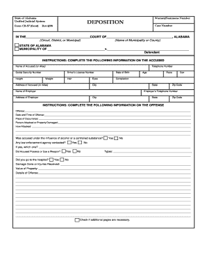 Alabama Warrant/Summons Form CR-57