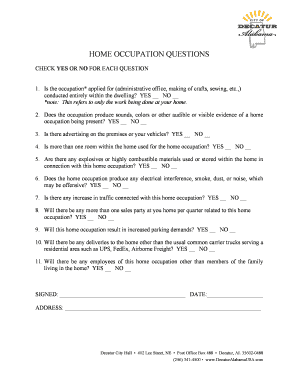 Home Occupation Permit Application