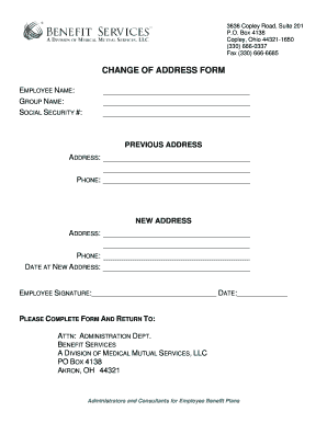 Employee Change of Address Form