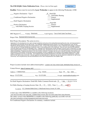 ENB SEQRA Notice Publication Form