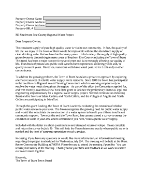 Town of Brant Water Supply Survey