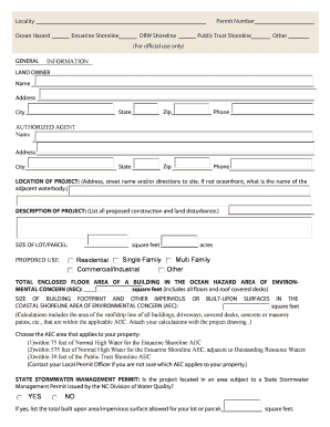 CAMA Minor Development Permit Application