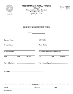 Virginia Business Registration Form