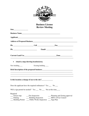 Business License Application Form
