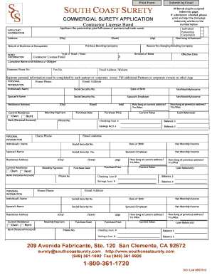 Commercial Surety Application
