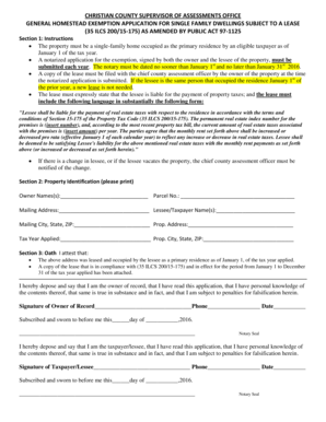 Illinois Homestead Exemption Application