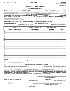 Illinois Precinct Committeeman Primary Petition