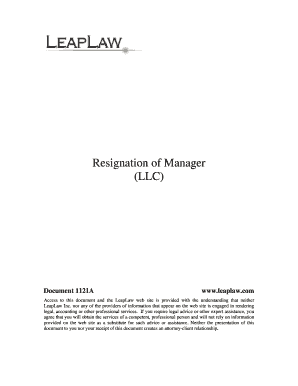 Resignation of Manager