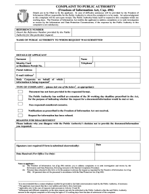 Freedom of Information Act Complaint Form