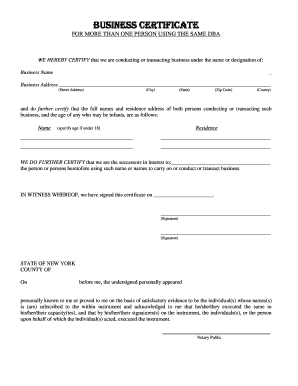 Business Certificate for Multiple DBA Users