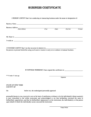Business Certificate