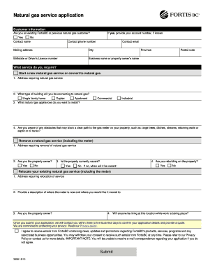 FortisBC Natural Gas Service Application
