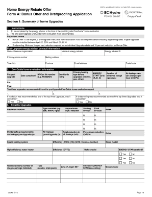 Home Energy Rebate Offer Form