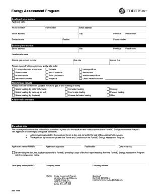 FortisBC Energy Assessment Program Application