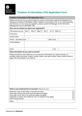 Freedom of Information Application Form