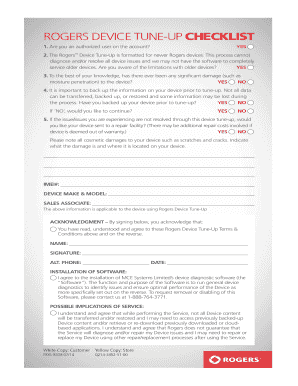 Rogers Device Tune-Up Checklist