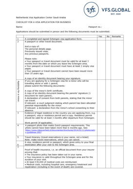 Netherlands Business Visa Application Checklist