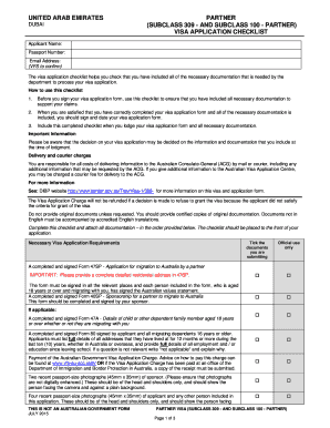 Australia Partner Visa Application Checklist