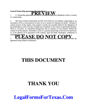 Texas General Partnership Agreement