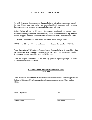 MPS Cell Phone Policy Agreement